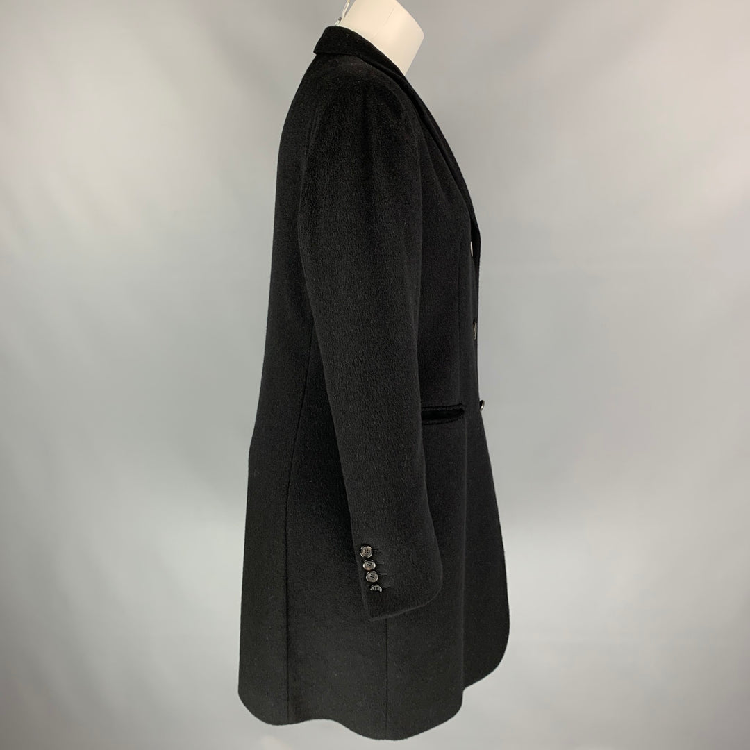 ALAN SCOTT Size 8 Black Cashmere Notch Lapel Coat
