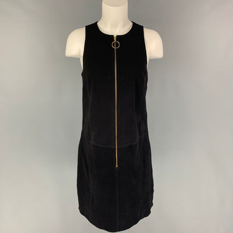 TRINA TURK Robe sans manches en daim noir taille 4