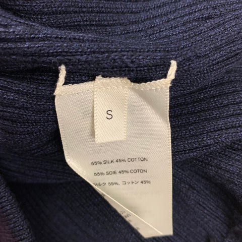 THE ROW Size S Navy Cotton Silk Ribbed Elastic Waistband Casual Pants