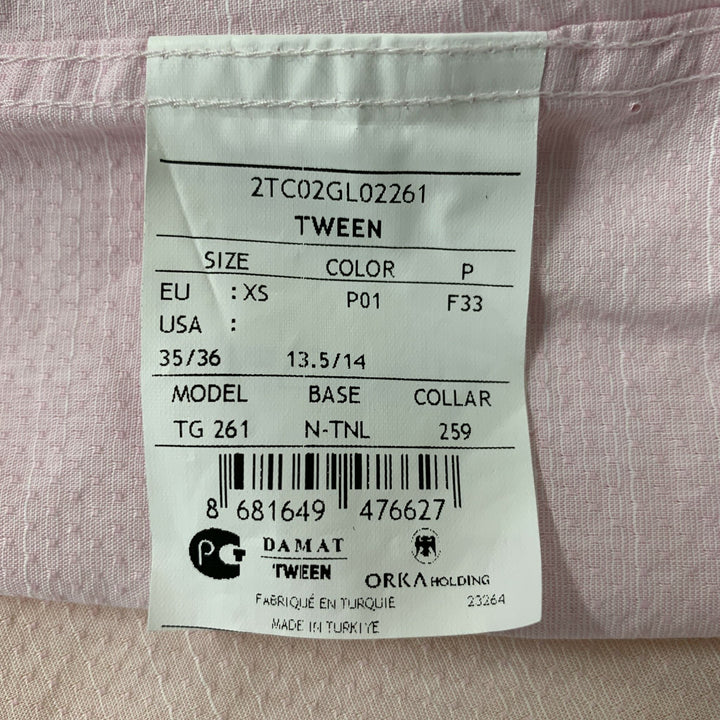 DAMAT TWEEN Taille XS Chemise à manches longues en coton et lin texturé rose clair