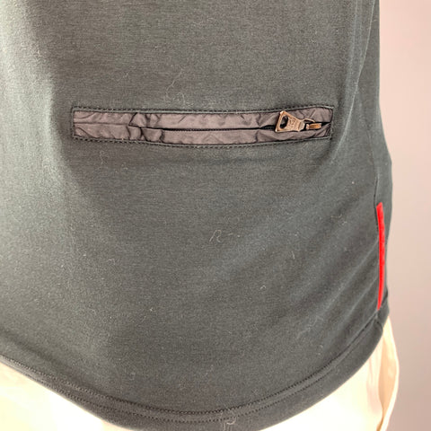PRADA Size L Black Cotton Elastane Short Sleeve T-shirt