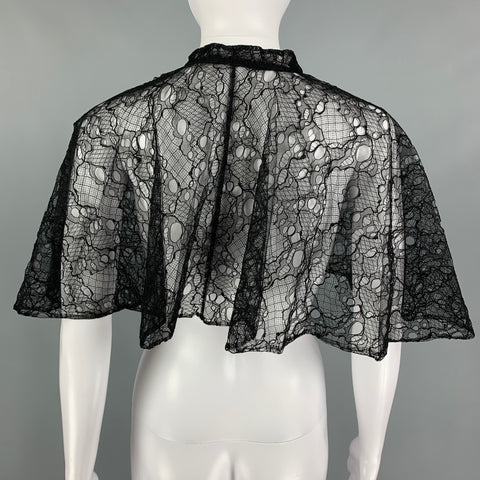 ALEXANDER MCQUEEN Size 4 Black Capelet Dress Top