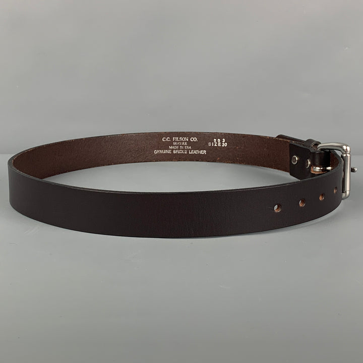 FILSON Size 30 Dark Brown Leather Belt
