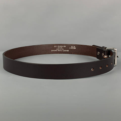 FILSON Size 30 Dark Brown Leather Belt