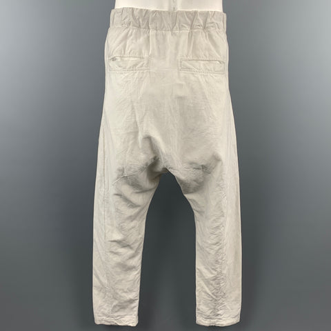 10 SEIOOTTO Size M Off White Solid Linen / Cotton Zip Fly Casual Pants