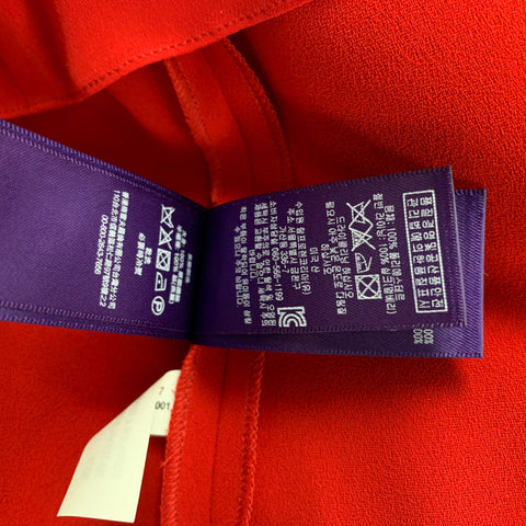 RALPH LAUREN Purple Label Size 8 Red Polyester Sleeveless Long Gown Dress