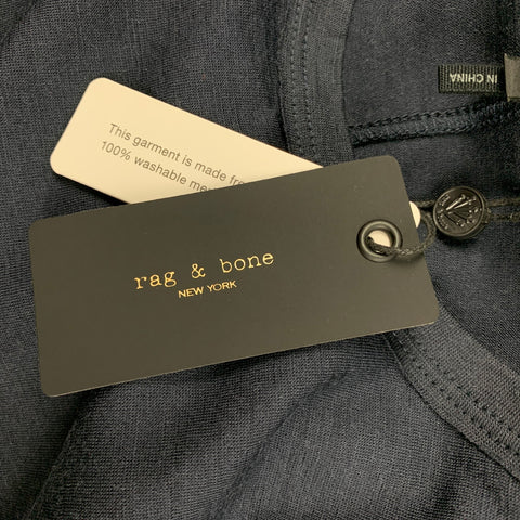 RAG & BONE Size L Navy Wool Crew-Neck Pullover