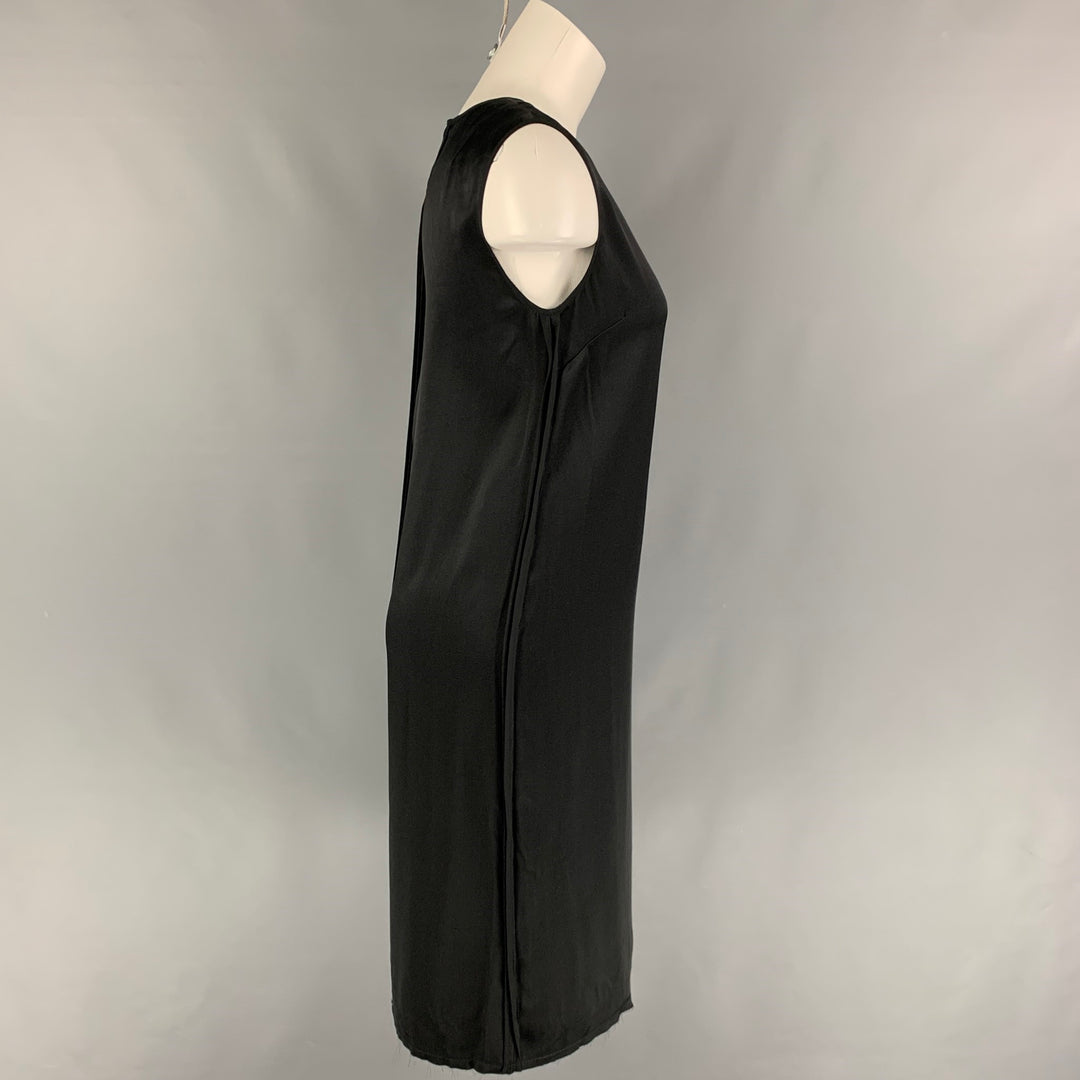 HELMUT LANG Size XS Black Silk Shift Mid-Calf Dress