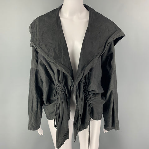 PLANET Size One Size Black Grey Microfiber Stripe Jacket