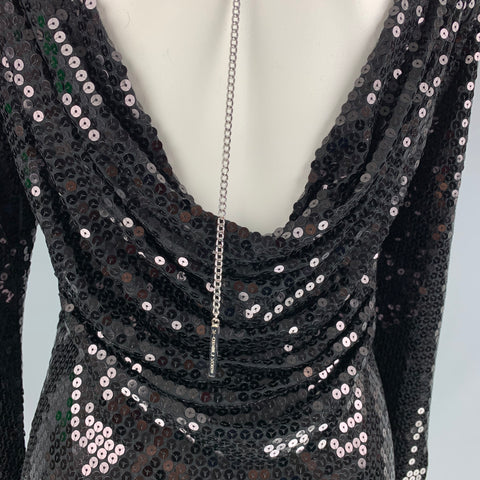 MICHAEL by MICHAEL KORS Size S Black Long Sleeve Below Knee Cocktail Dress