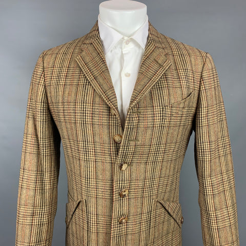 PAUL SMITH Size M Tan & Brown Plaid Wool Notch Lapel Sport Coat