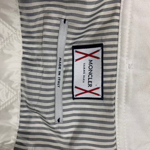 MONCLER GAMME BLEU Size L White Quilted Cotton Long Sleeve Shirt