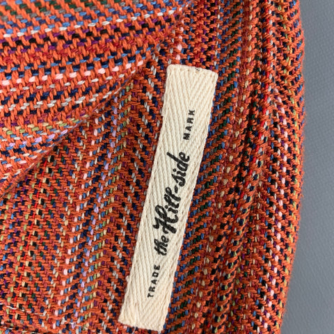 THE HILL-SIDE Brick Multi-Color Woven Cotton Blend Large Scarf