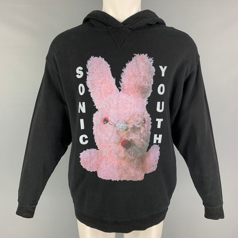 R13 Size S Black Pink Graphic Cotton Lyocell Oversized Sweatshirt