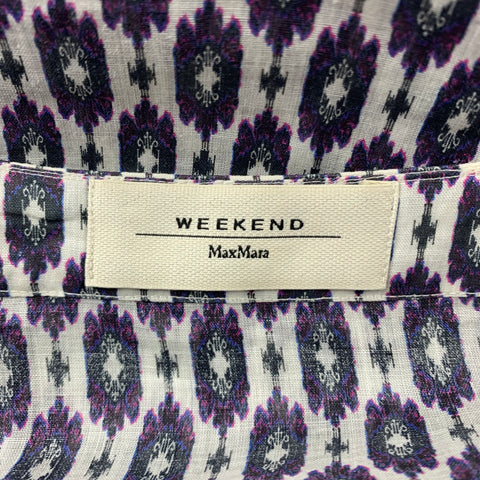 WEEK-END par MAX MARA Taille 16 Robe tunique Ikat Ramie multicolore