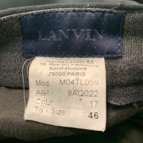 LANVIN Size 30 Green Solid Polyester Flap Pockets Dress Pants