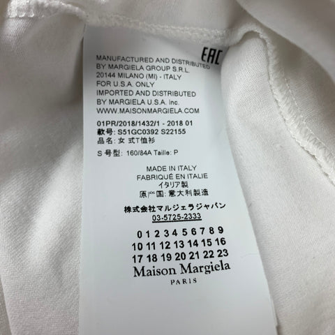 MAISON MARGIELA Size S White Jersey Cut Out Cotton Casual Top