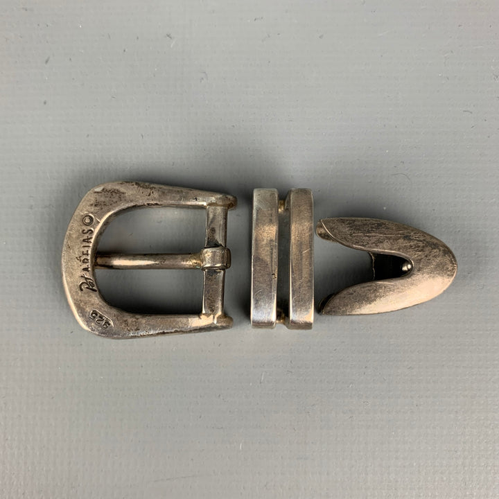 Vintage PAT AREIAS Engraved Sterling Silver 3 Piece Belt Buckle