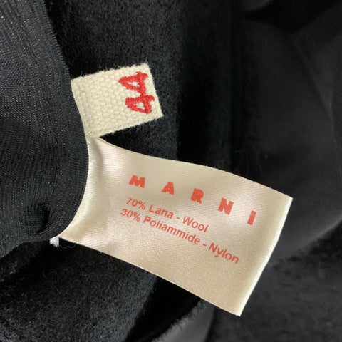 MARNI Size 8 Black Wool &  Nylon Sleeveless Blouse