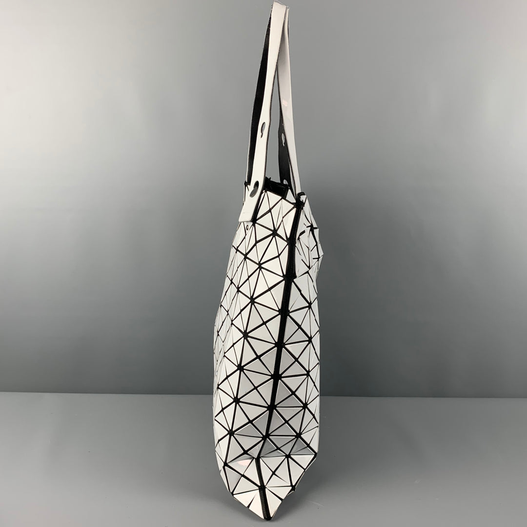 ISSEY MIYAKE White Black Triangle PVC Tote Handbag & Leather Goods