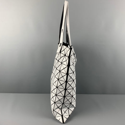 ISSEY MIYAKE White Black Triangle PVC Tote Handbag & Leather Goods
