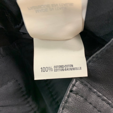 ALEXANDRE PLOKHOV Size S Black Leather Drop-Crotch Casual Pants