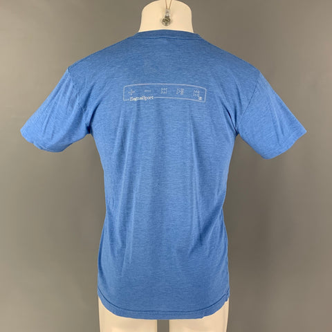 ZEGNA SPORT Size M Blue Graphic Cotton Polyester Crew-Neck T-shirt