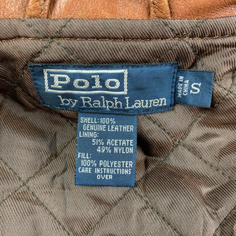 POLO by RALPH LAUREN Size S Tan Distressed Leather Jacket