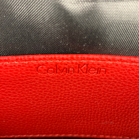 CALVIN KLEIN Red Pebble Grain Leather Fanny Pack