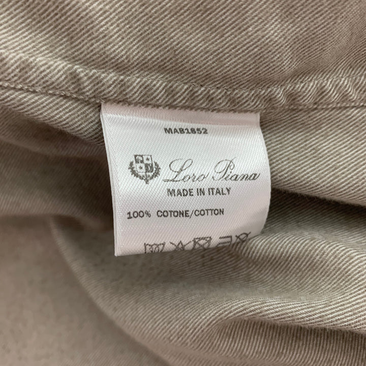 LORO PIANA Size M Grey Cotton Button Up Long Sleeve Shirt