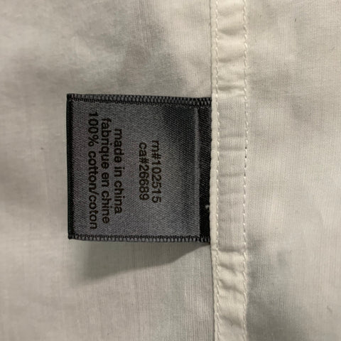 JOHN VARVATOS Camisa de manga larga de algodón blanco con botones lisos talla L