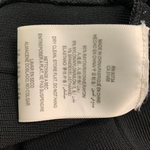 HERVE LEGER Size XS Black Rayon Blend Fitted Cocktail Dress