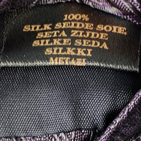BURBERRY Purple Textured Silk Tie