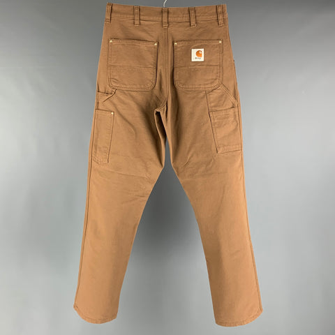 CARTHARTT Size XS Brown Applique Cotton Carpenter Casual Pants