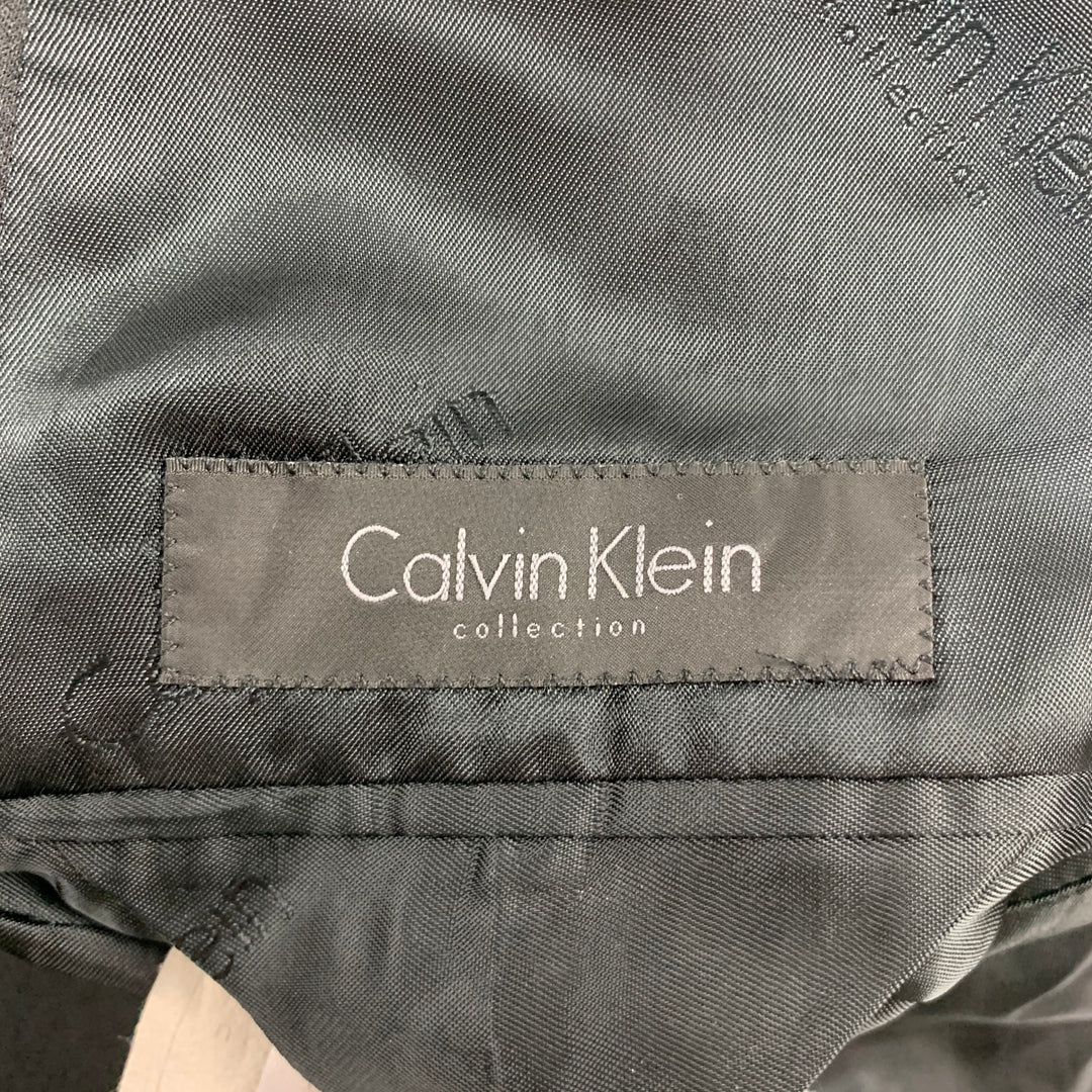 COLECCIÓN CALVIN KLEIN Talla 36 Abrigo deportivo de esmoquin con solapa de pico de lana negra
