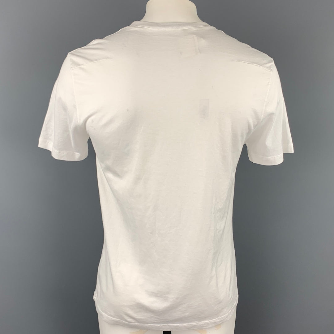 DIOR HOMME Size XL White Graphic Cotton Short Sleeve T-shirt