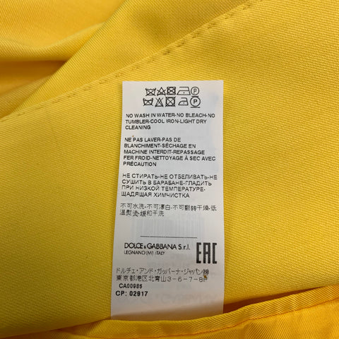 DOLCE & GABBANA Size 44 Yellow Wool Peak Lapel Sport Coat
