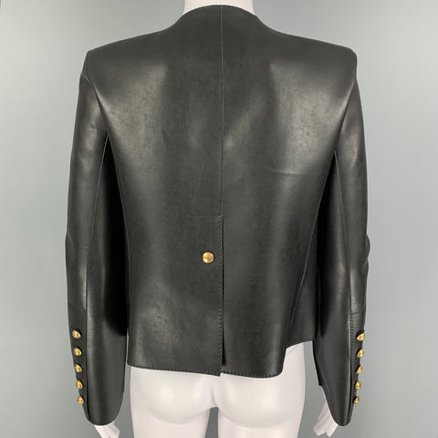 ERMANNO SCERVINO Size 2 Black Polyamide Faux Leather Jacket
