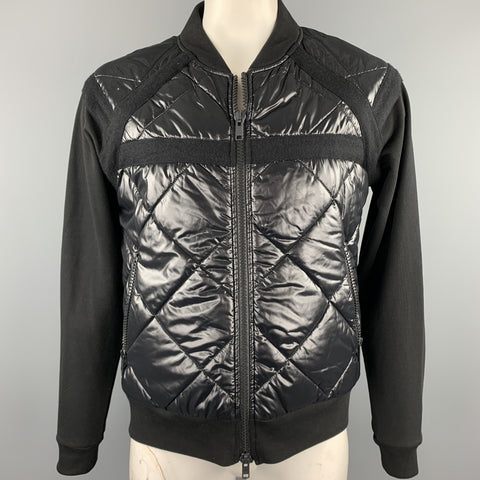 DRIES VAN NOTEN Size L Black Quilted Cotton Blend Zip Up Jacket
