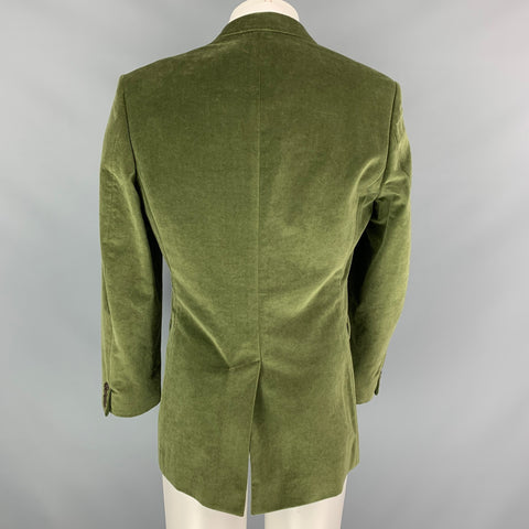 PS by PAUL SMITH Size 40 Green Velvet Cotton Notch Lapel Sport Coat