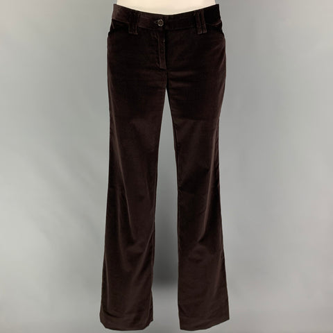 DOLCE & GABBANA Size 4 Brown Cotton Low Rise Dress Pants
