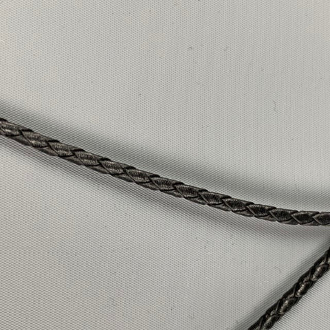 VINTAGE Black Silver Woven Leather Bolo Tie