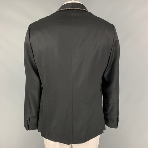 JOHN VARVATOS Size 44 Black Wool Shawl Collar Sport Coat