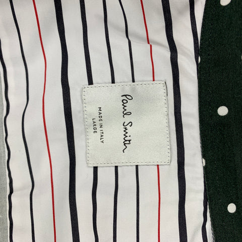PAUL SMITH Size L Black & White Dot Print Cotton Button Up Long Sleeve Shirt