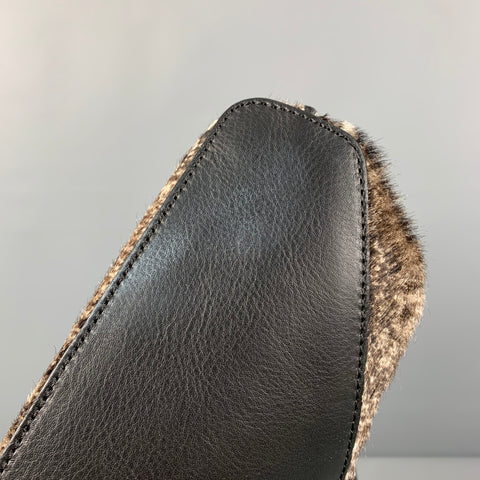 MAISON MARGIELA Brown Cream Marbled Calfskin Handbag