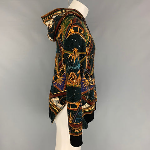 BALMAIN Size S Multi-Color Astrology Cotton Hoodie Sweatshirt