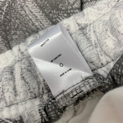 STAMPD Size L White Grey Angels Print Cotton Sweat Pants