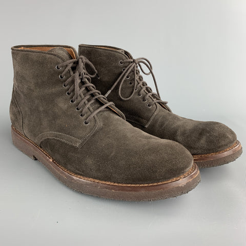 BROOKS BROTHERS Size 9.5 Brown Lace Up Ankle Boots