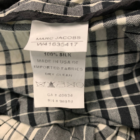 MARC JACOBS Taille 4 Pantalon décontracté marin à carreaux en coton blanc noir