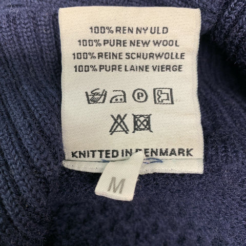 S.N.S HERNING Size M Navy Knitted Wool Half Zip Sweater